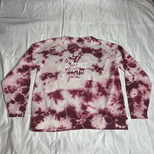 Women's Vans Tie-Dye Sweatshirt M White Burgundy